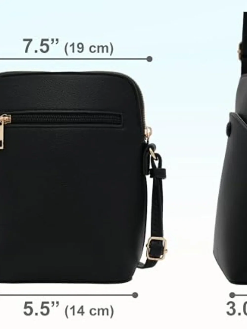 Small Crossbody Bag with Gold Hardware, Mini Shoulder Purse with Adjustable